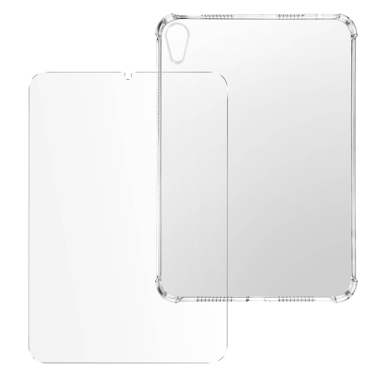 AVIZAR 360° Schutz-Set für Apple Glas, Schutz-Sets Transparent Gehärtetes Backcover und Series Silikongel