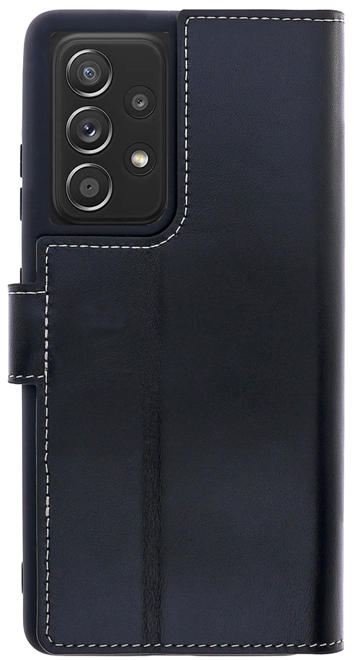 Samsung, / Galaxy Leder Bookcover, A52s, Schwarz Handytasche, A52 BURKLEY
