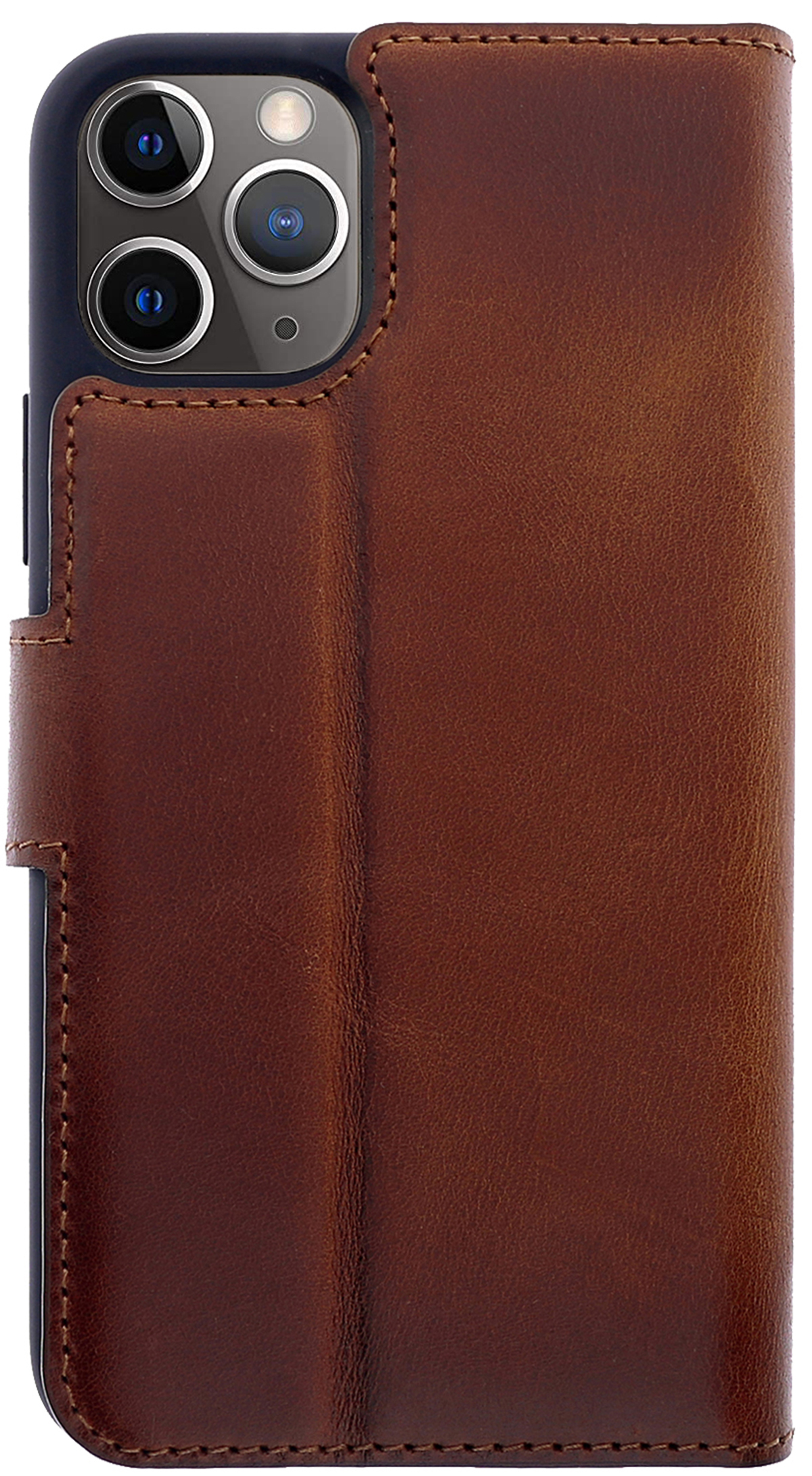 iPhone Apple, Max, / BURKLEY Burnished Bookcover, Sattelbraun Pro Leder 13 Handytasche,