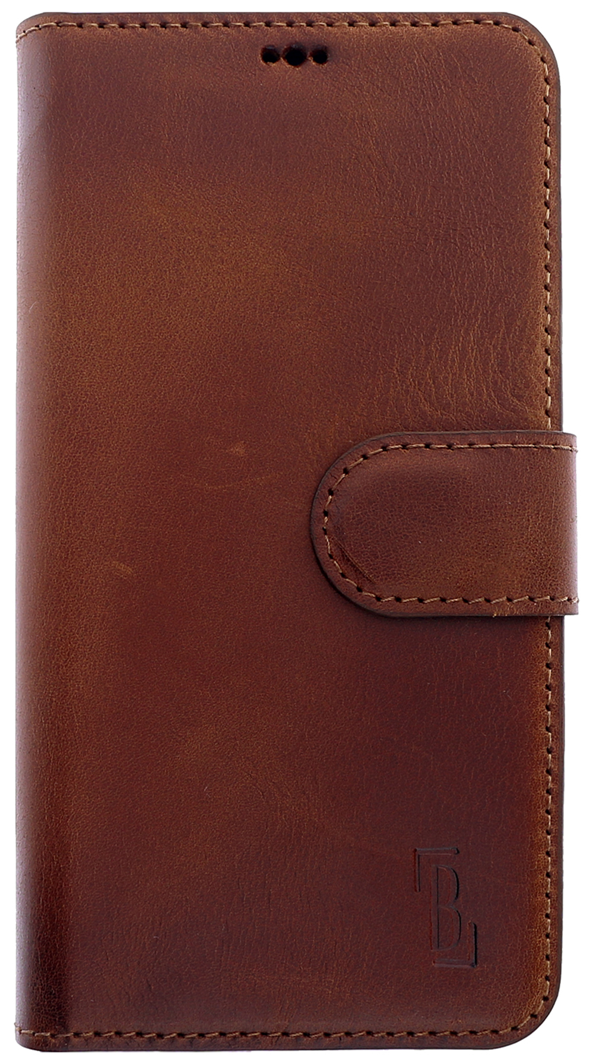 Burnished Apple, Handytasche, Bookcover, BURKLEY Pro / Leder Sattelbraun iPhone 13 Max,