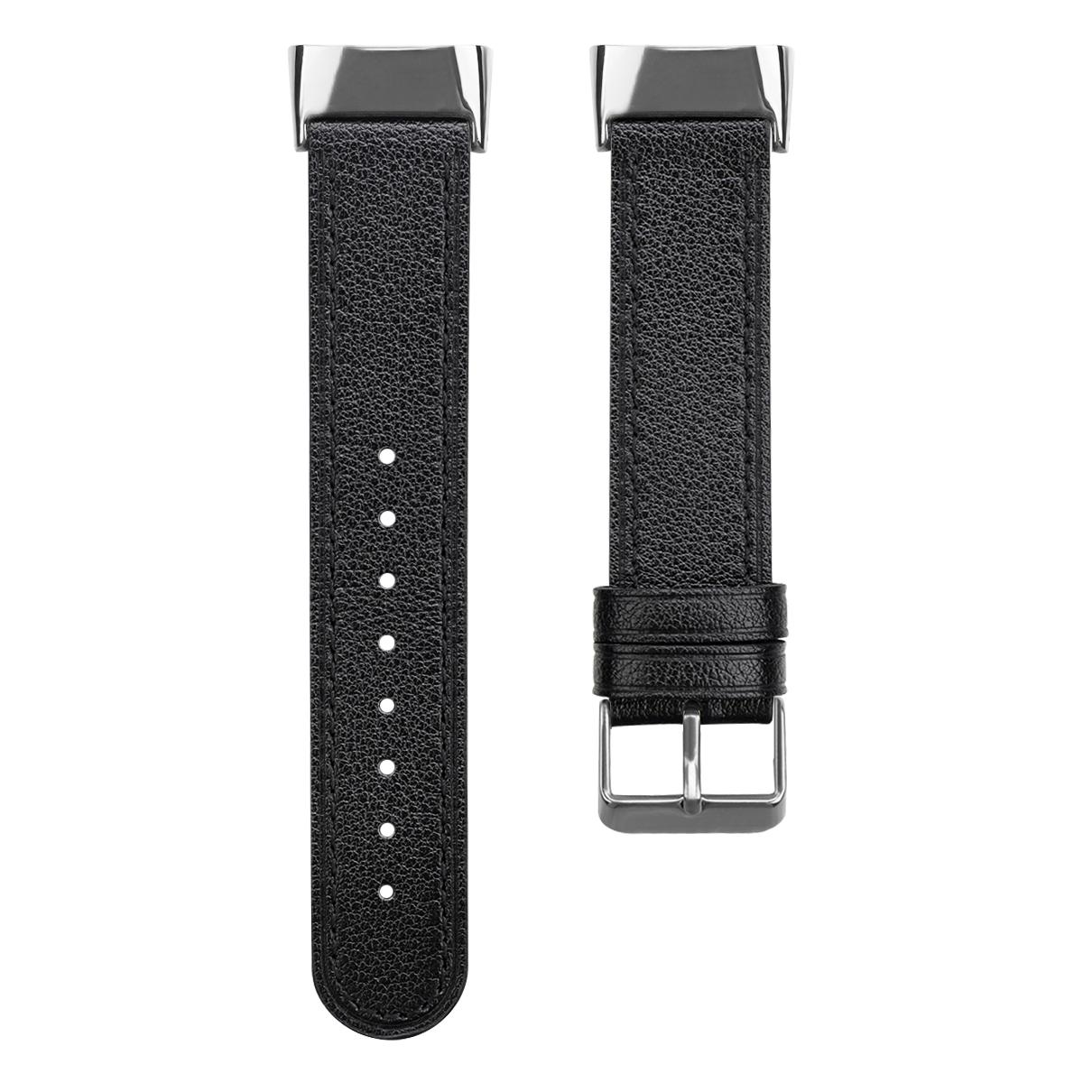 INF Breite 18mm Leder Armband Fitbit Ersatzarmband, für Charge5 Fitbit, Männ, Damen Kompatibel mit 5, Schwarz Charge