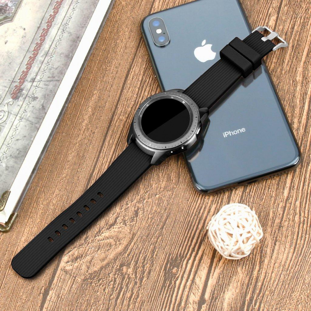 INF Armband für mm mm schwarz, Schwarz Galaxy Watch Samsung, Galaxy SM-R810/SM-R815, Watch 42 Samsung Ersatzarmband, 42
