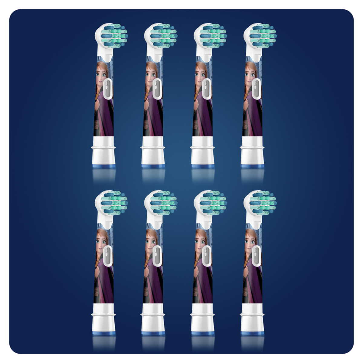 Wiele główek szczoteczek do zębów z Anną z Krainy Lodu.
