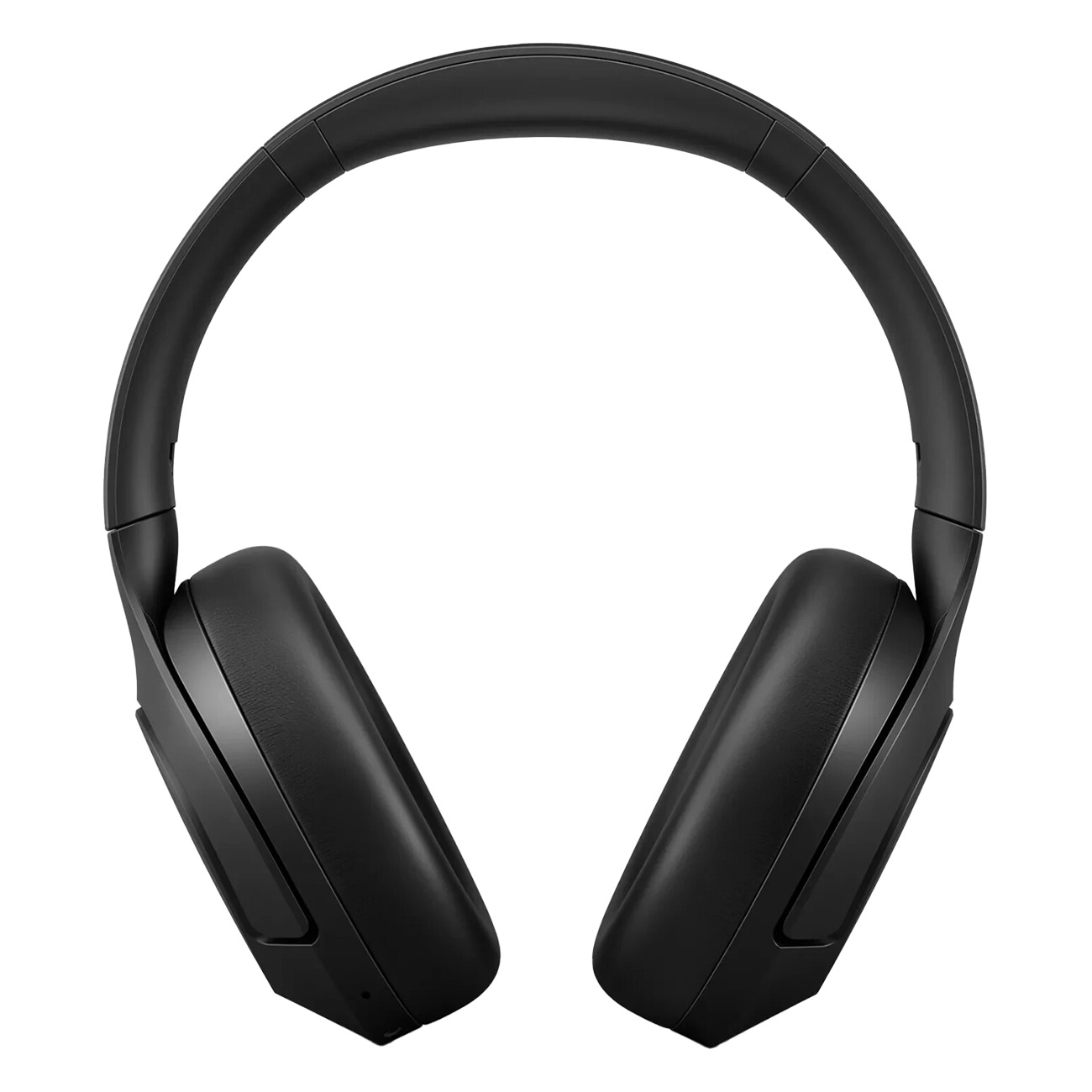 Schwarze Kopfhörer. Over-Ear-Design. Einfach, glatt und abgerundet. Keine sichtbare Marken.
