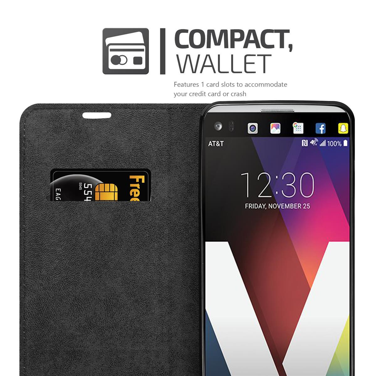 Una funda negra para teléfono con un teléfono y una ranura para tarjetas de crédito.