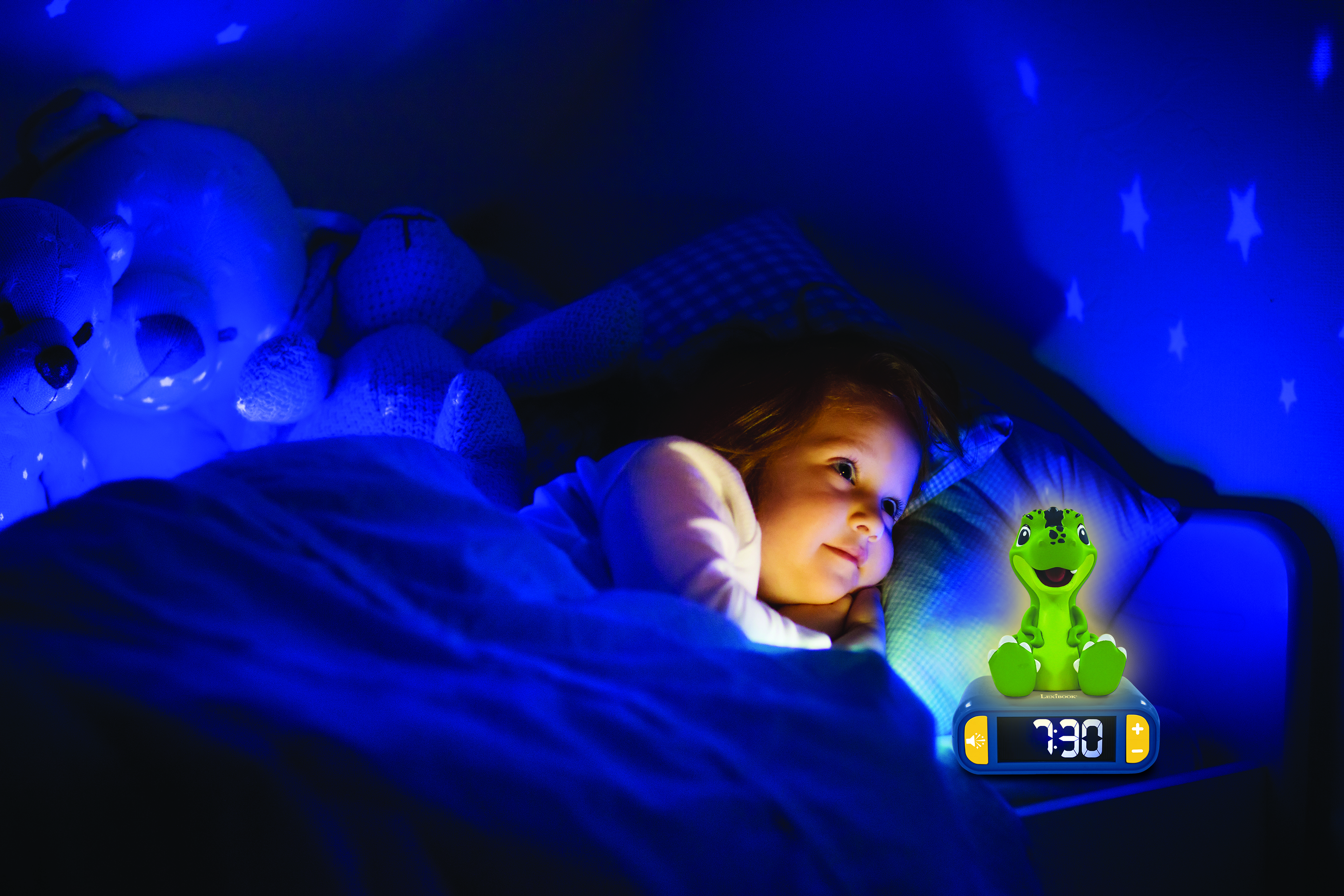 LEXIBOOK Dino mit Wecker 3D Nachtlicht