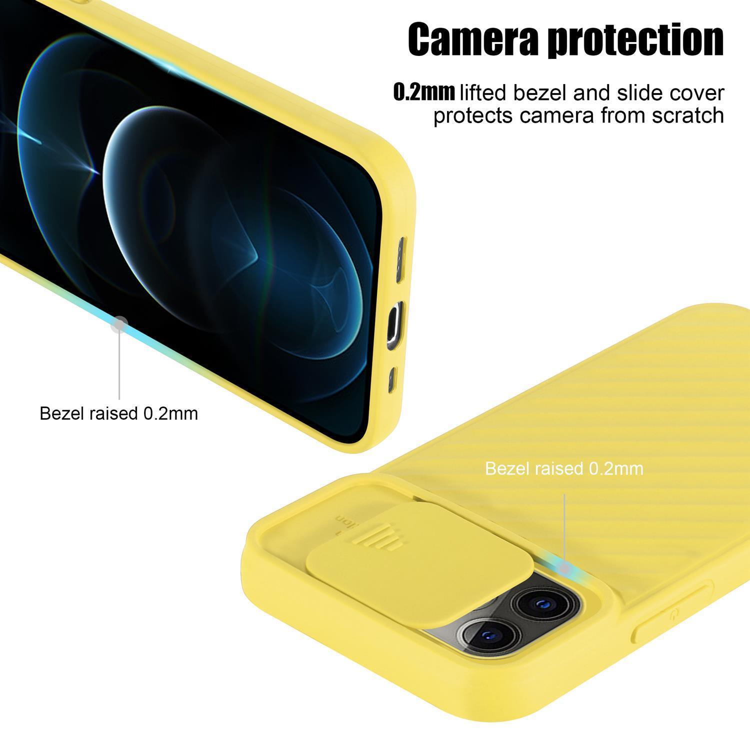 Backcover, Gelb 12 iPhone Hülle CADORABO 12 mit Matt / Kameraschutz, PRO, Handy Apple,