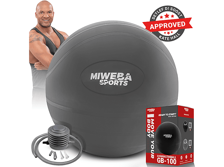 GB100 MIWEBA grau SPORTS Gymnastikball,