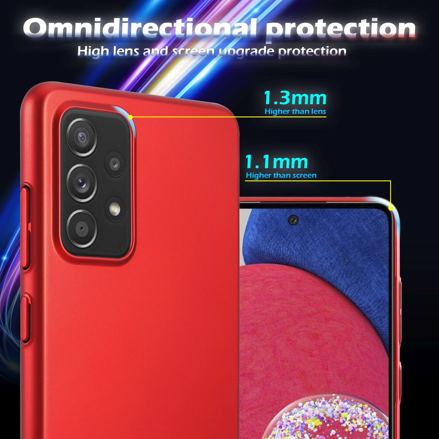 CADORABO Hülle 5G) (4G Backcover, / Hard / Matt ROT Style, METALL im Galaxy A52s, Metall Case Samsung, A52