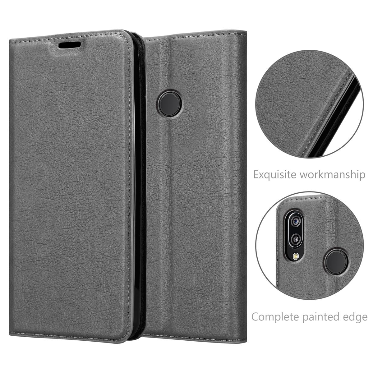 GRAU NOVA Huawei, Magnet, LITE 3E, P20 2018 / TITAN Invisible Book Bookcover, Hülle CADORABO