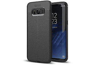 CADORABO TPU Kunstleder Struktur Hülle, Sleeve, Samsung, Galaxy S8 PLUS, Tief Schwarz
