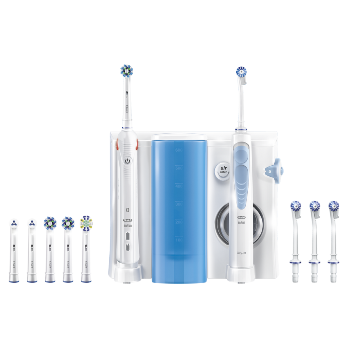 Centro de higiene bucal - Oxy Jet+5000 Prof ORAL-B, Blanco y azul