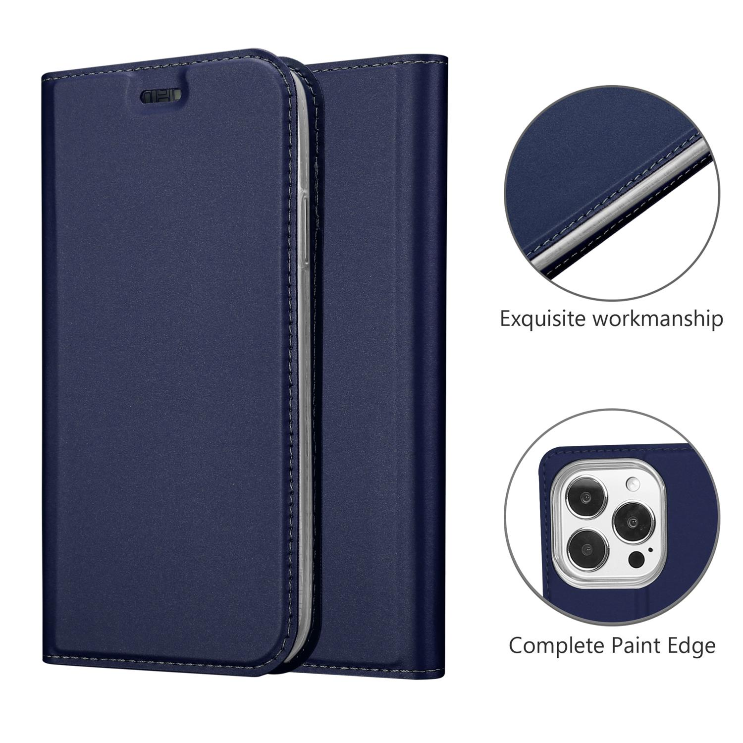 PRO Book Classy BLAU Handyhülle Apple, Bookcover, Style, DUNKEL iPhone MAX, CLASSY CADORABO 13