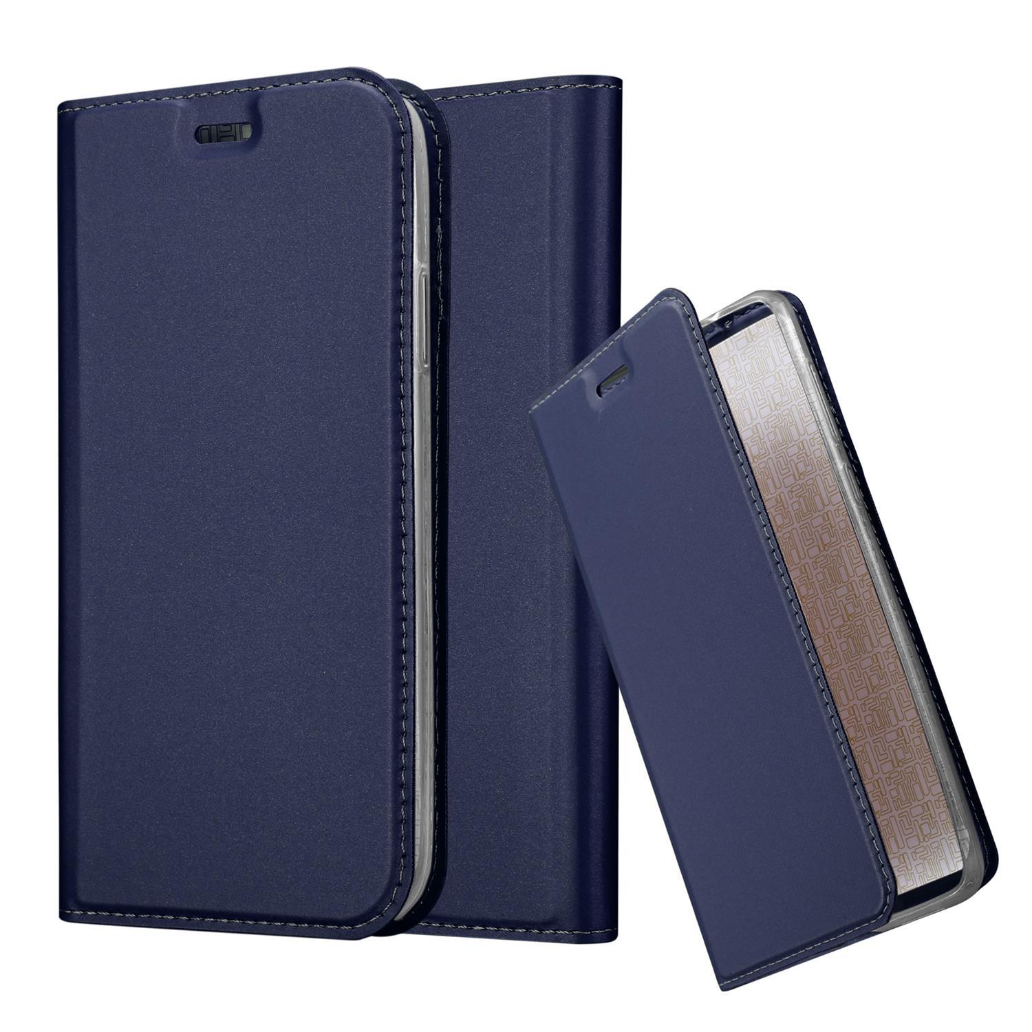 CADORABO Handyhülle BLAU iPhone MAX, Classy 13 Bookcover, CLASSY Book Apple, DUNKEL Style, PRO