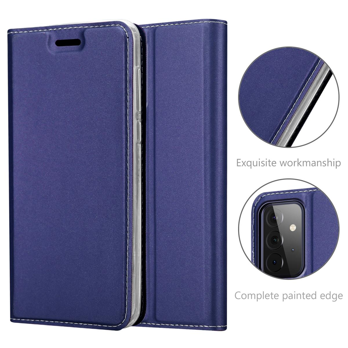 CADORABO Handyhülle Samsung, Book BLAU A72 / DUNKEL 4G Galaxy Style, Bookcover, Classy 5G, CLASSY