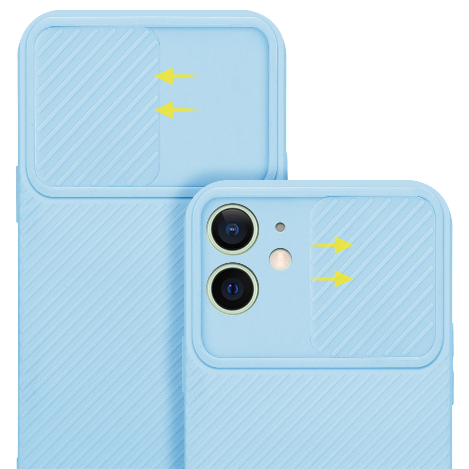 Apple, Hell mit CADORABO Bonbon Hülle Kameraschutz, Backcover, iPhone MINI, 12 Blau