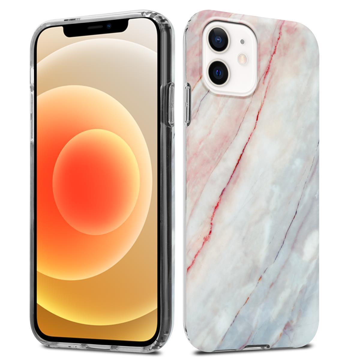 Zwei Telefone: eines mit transparentem Gehäuse, das andere mit Marmor-Design.