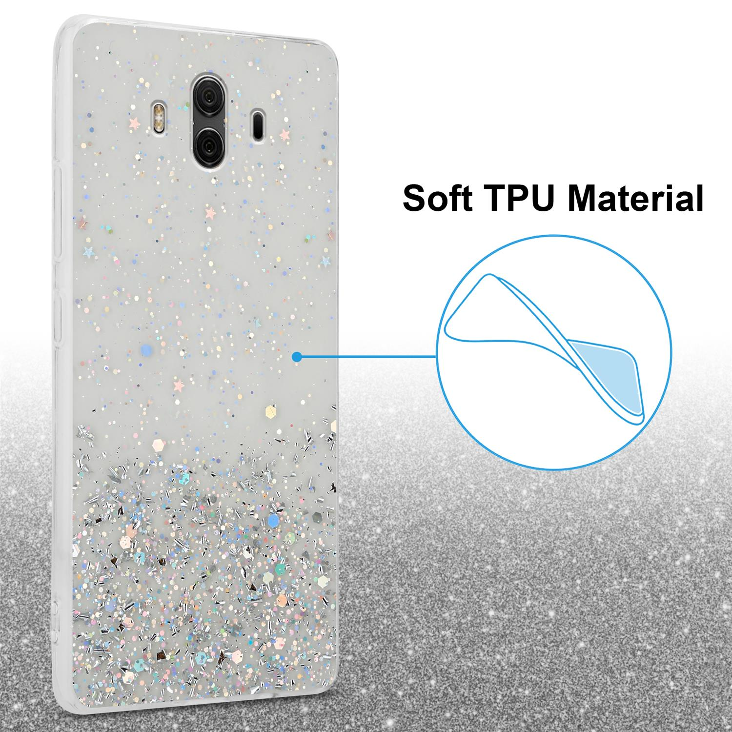 mit Glitter, Huawei, MATE Schutzhülle Glitter CADORABO funkelnden Transparent mit NOVA / 2i, 10 Backcover,