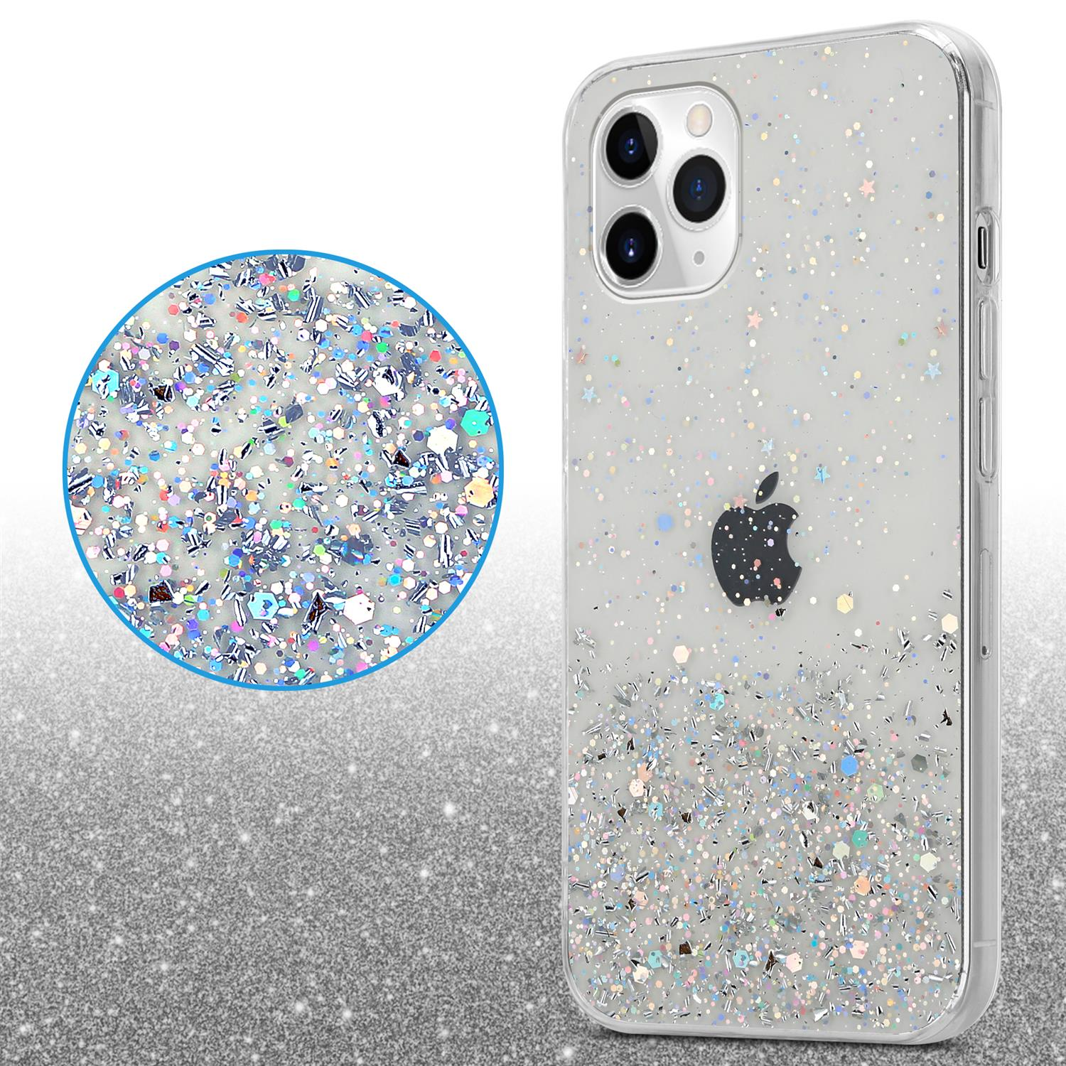 Transparent Backcover, mit Schutzhülle CADORABO funkelnden mit iPhone Glitter, Glitter Apple, 11,