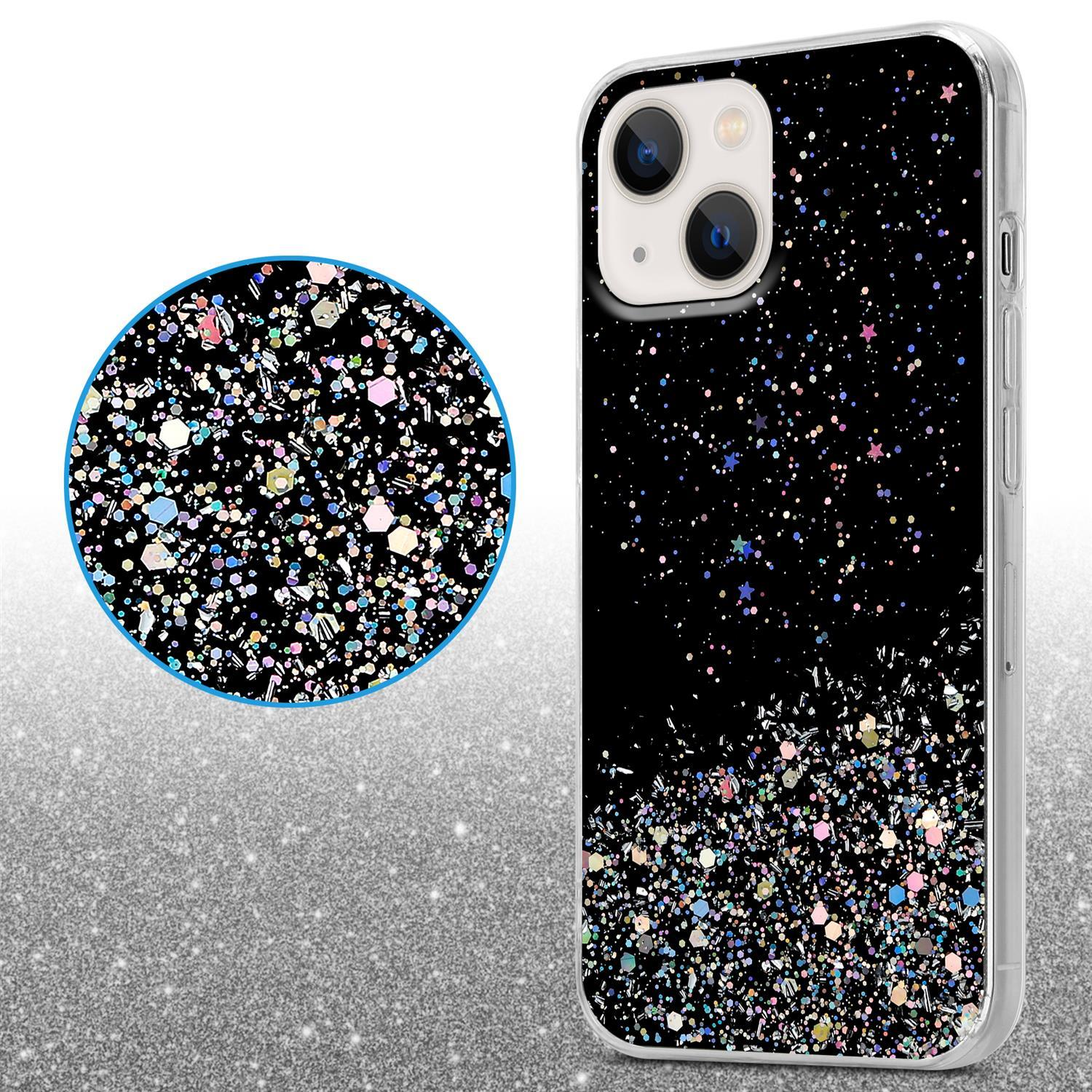 CADORABO funkelnden Backcover, Schwarz Glitter, Schutzhülle Apple, mit iPhone 13, Glitter mit