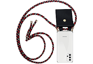 CADORABO TPU Handy Kette GOLD, Bookcover, Samsung, Galaxy A32 5G, ROT BLAU GELB
