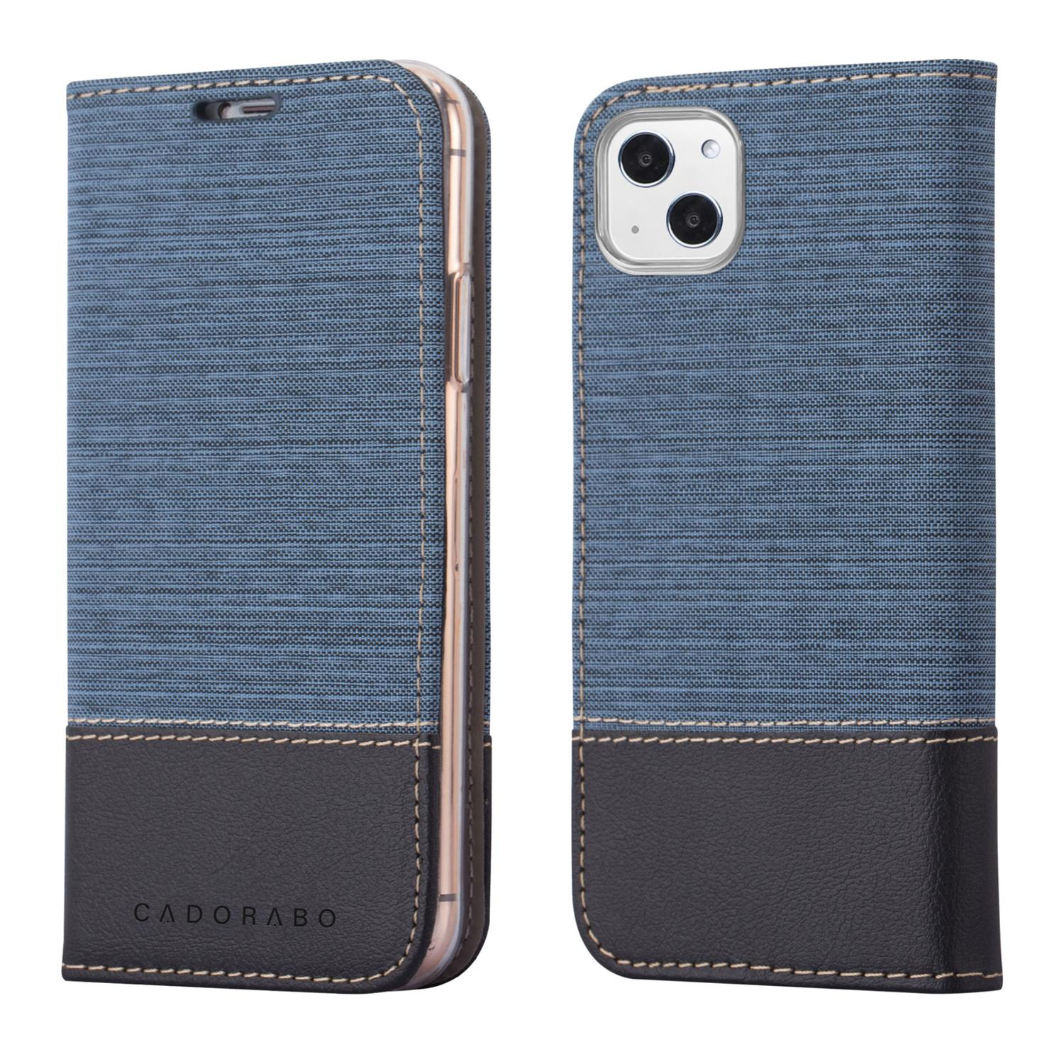 Eine Handyhülle mit blauem und schwarzem Design. Es hat einen stilvollen Look mit einem kontrastierenden Farbschema.