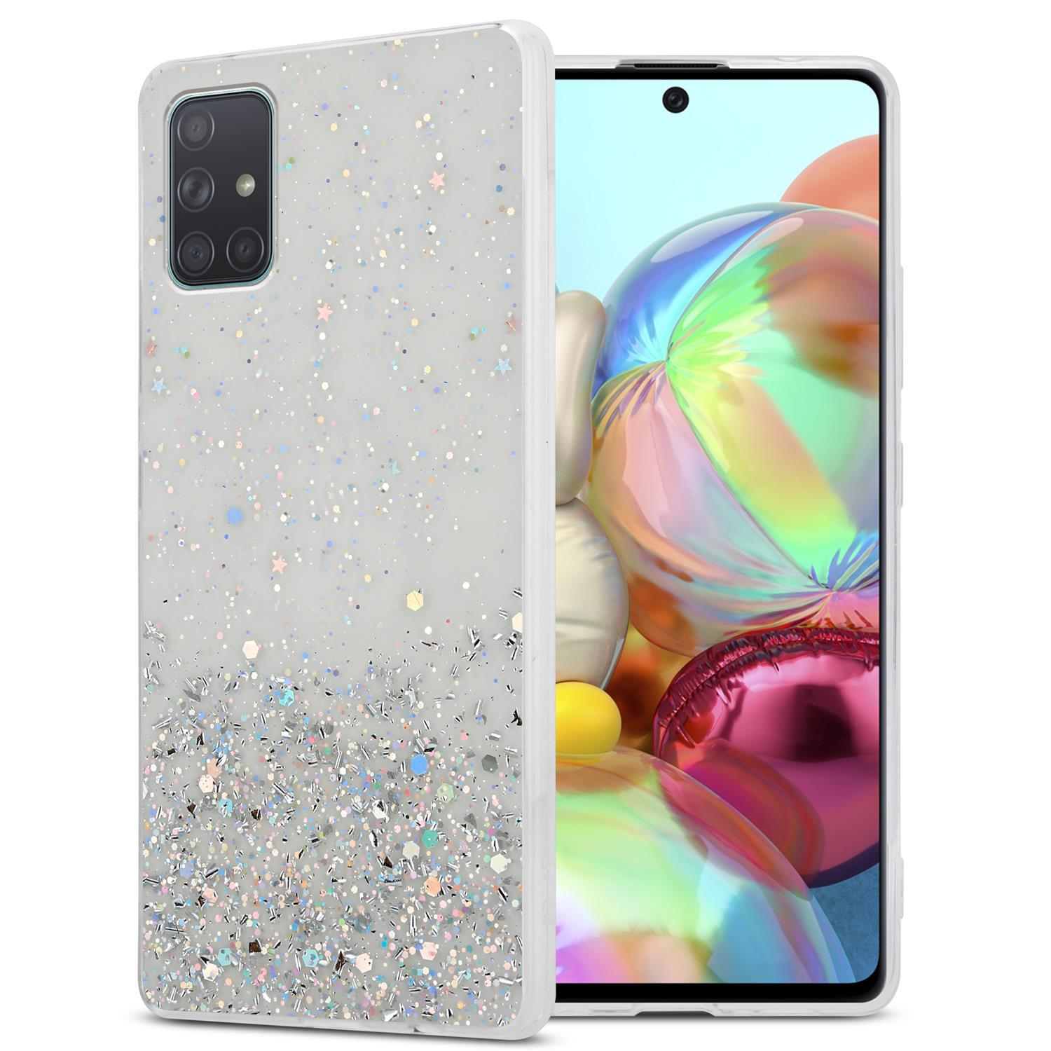 CADORABO Schutzhülle mit funkelnden A71 mit Transparent Samsung, Backcover, Glitter 5G, Glitter, Galaxy