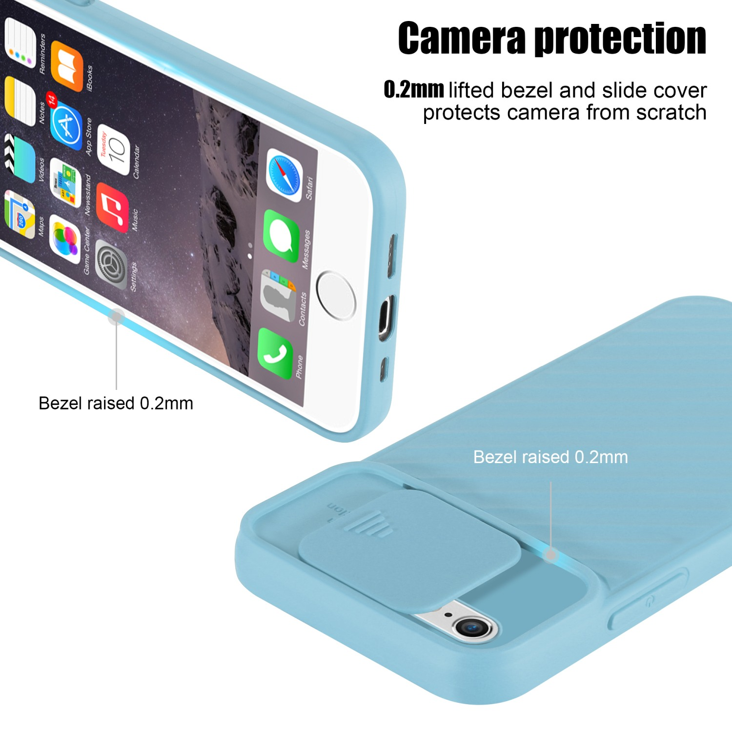 Kameraschutz, 6S, mit / iPhone Hülle 6 CADORABO Türkis Apple, Matt Handy Backcover,