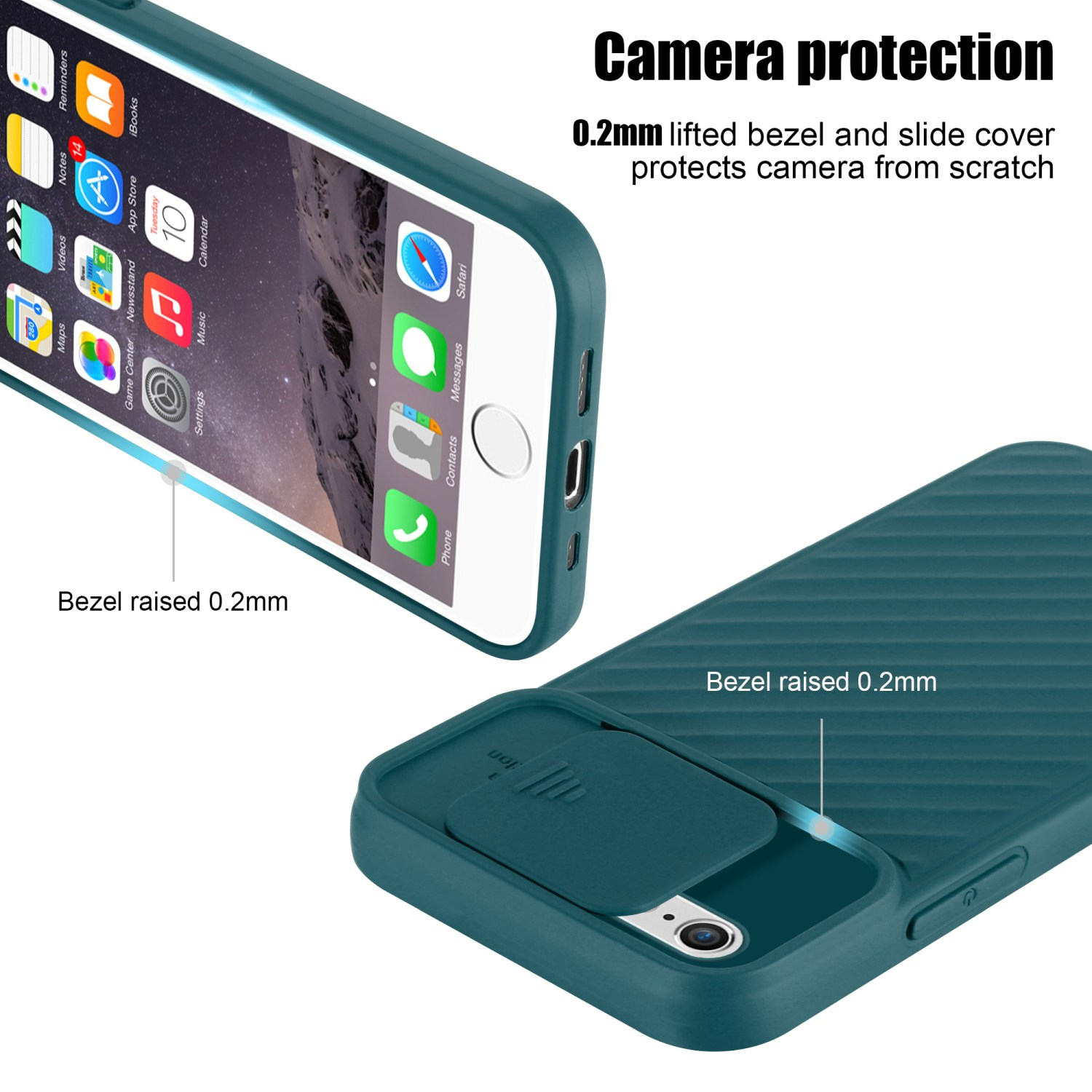 CADORABO Handy Hülle mit Kameraschutz, Matt iPhone / 6S, Grün Backcover, Apple, 6