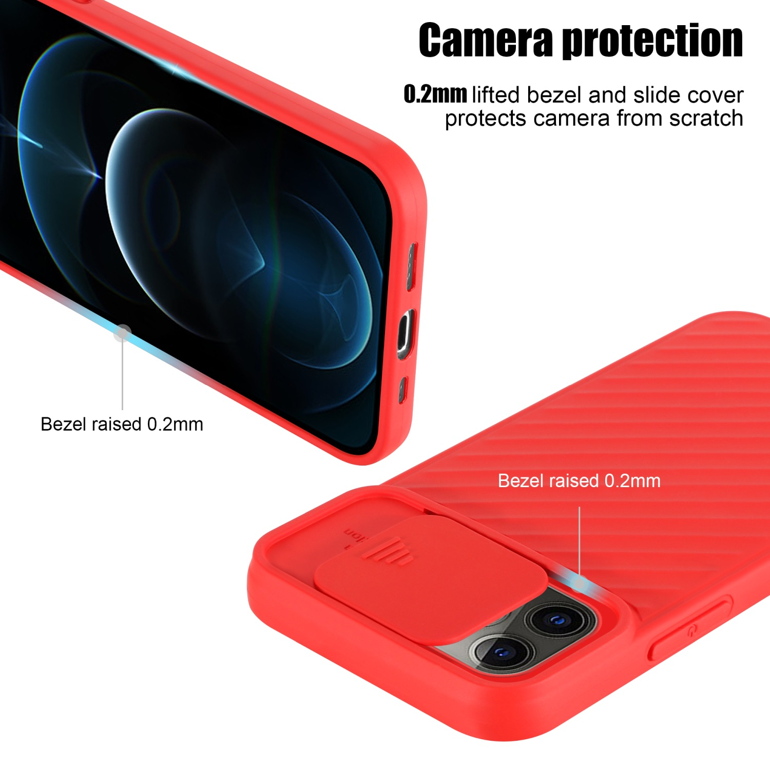 Matt Rot Kameraschutz, Apple, PRO, CADORABO Handy 12 / 12 mit iPhone Hülle Backcover,