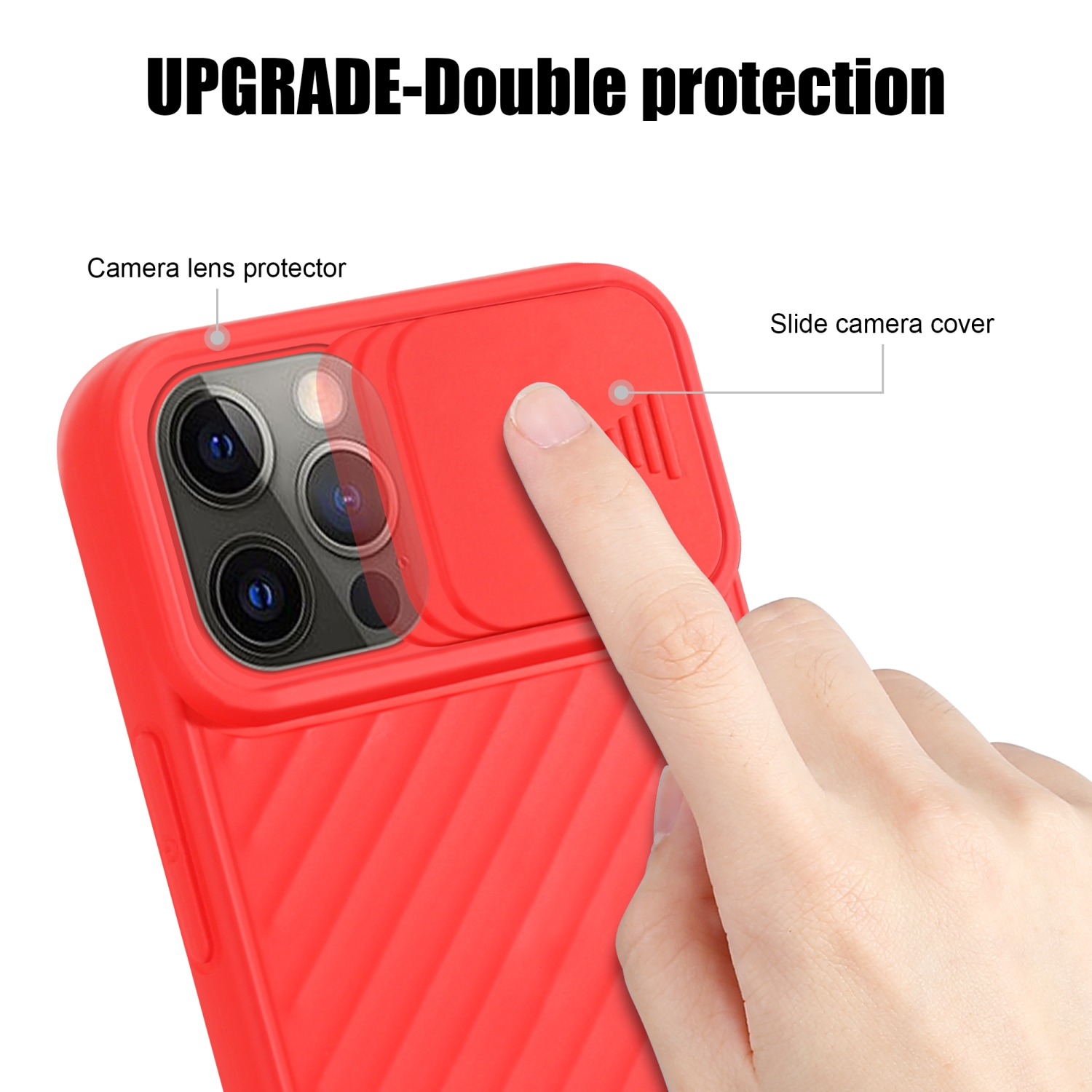 CADORABO Handy Hülle mit / Kameraschutz, Backcover, PRO, Rot Matt 12 12 iPhone Apple