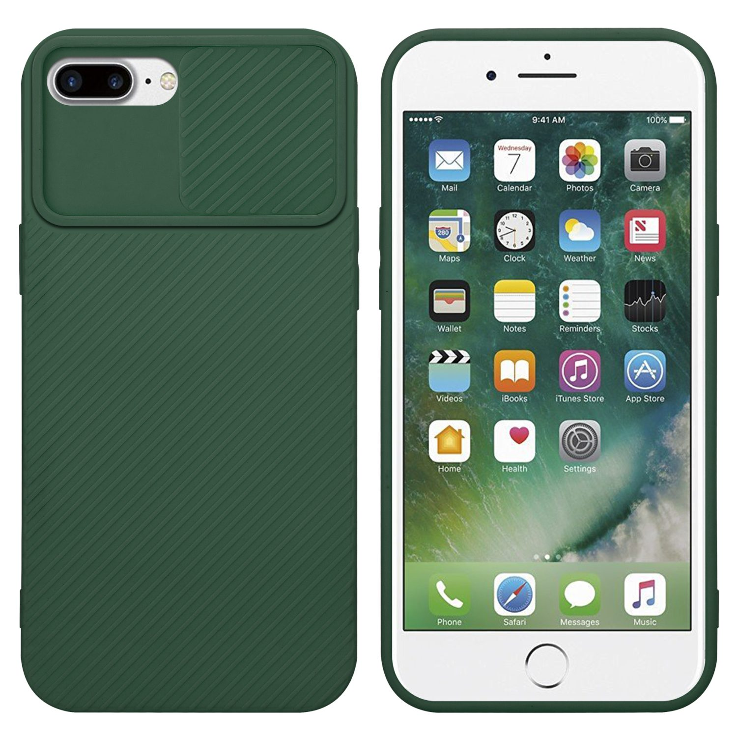 CADORABO 7S Apple, / Grün Kameraschutz, 7 Bonbon / PLUS, PLUS iPhone Hülle 8 PLUS mit Backcover,