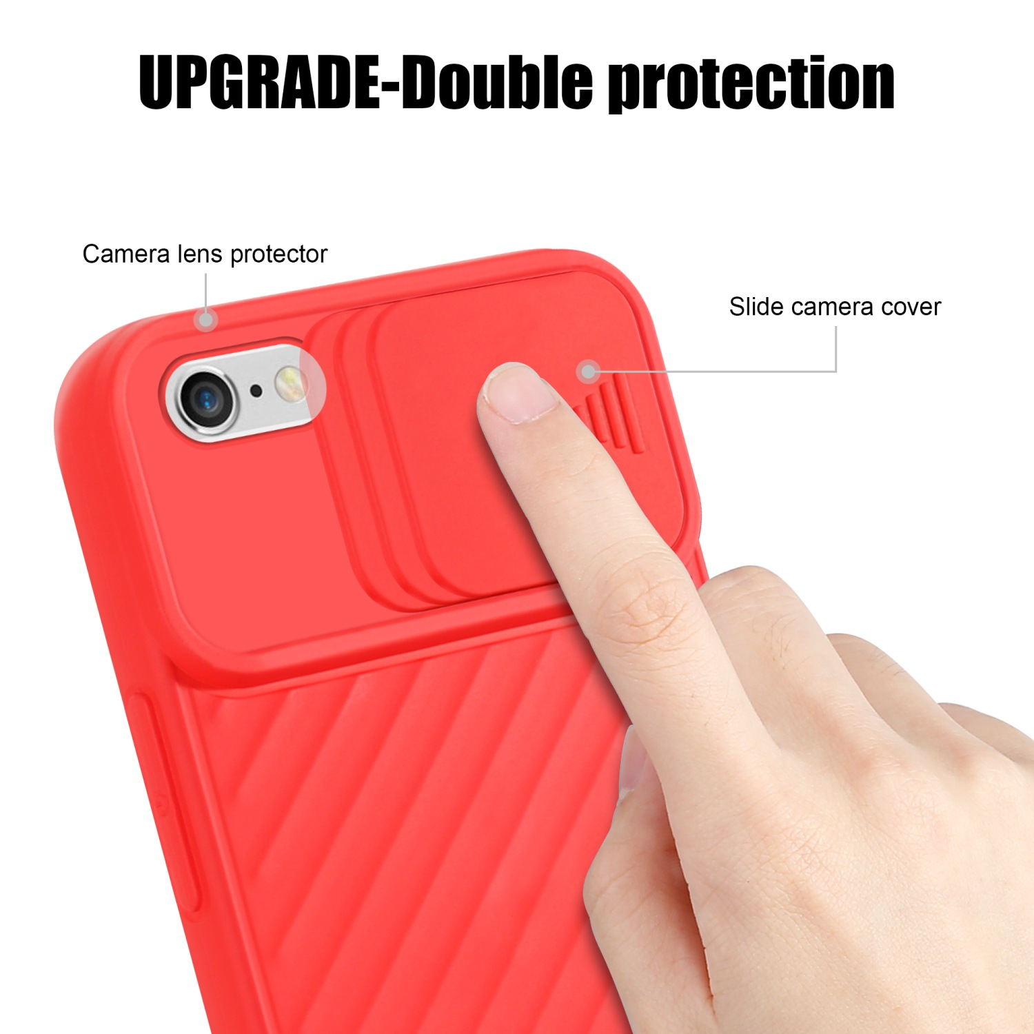 CADORABO Handy Hülle Rot Backcover, iPhone Apple, 6S, mit Matt 6 / Kameraschutz