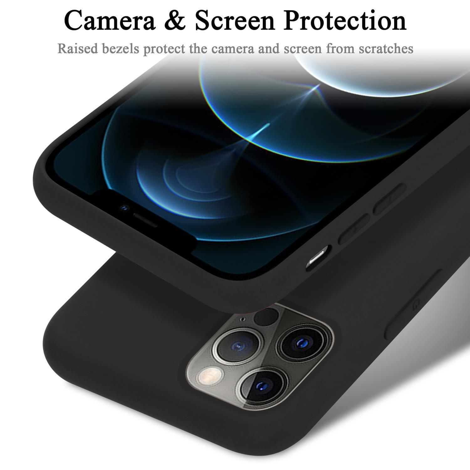 Hülle Silicone Backcover, CADORABO iPhone SCHWARZ Style, im Apple, LIQUID 13, Liquid Case