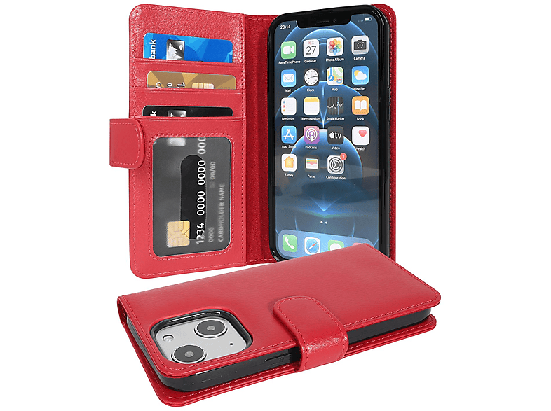Cadorabo Custodia Libro per Samsung Galaxy A3 2017 in ROSSO MELA - con Vani di Carte, Funzione Stand e Chiusura Magnetica - Portafoglio Cover Case Wallet Book Etui Protezione