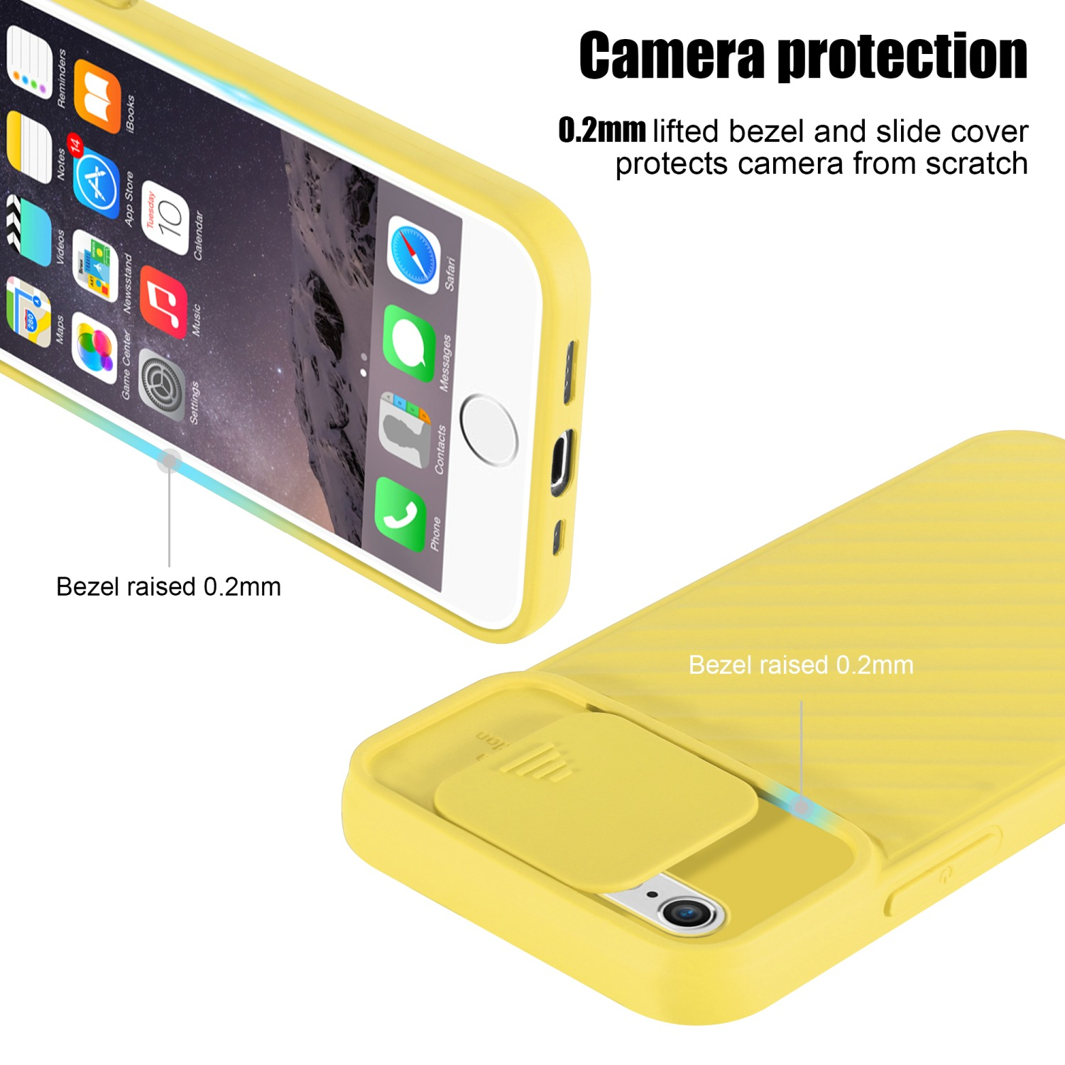 CADORABO PLUS Kameraschutz, 6S PLUS, mit / Apple, Backcover, iPhone Gelb Handy Hülle Matt 6