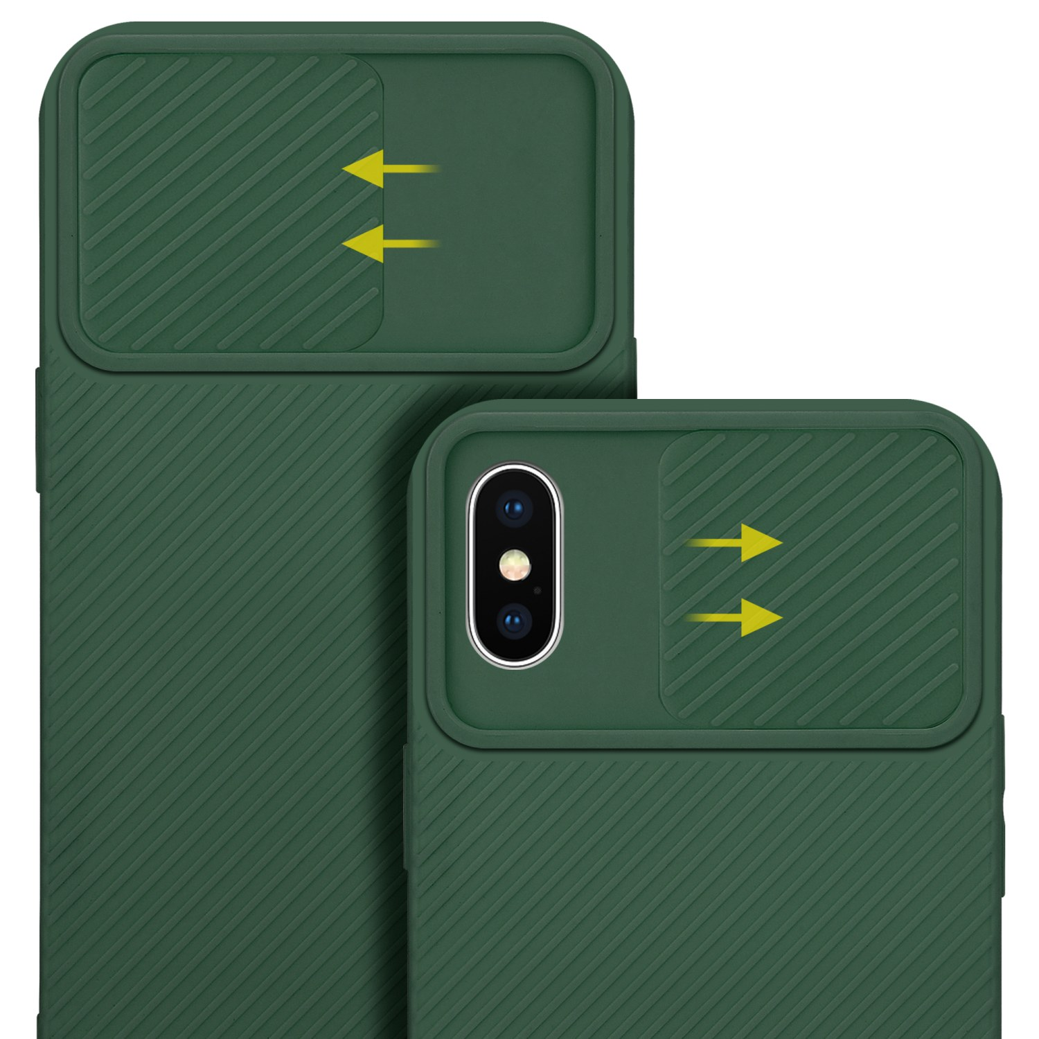 Backcover, X XS, Grün mit Hülle iPhone Apple, / Bonbon CADORABO Kameraschutz,
