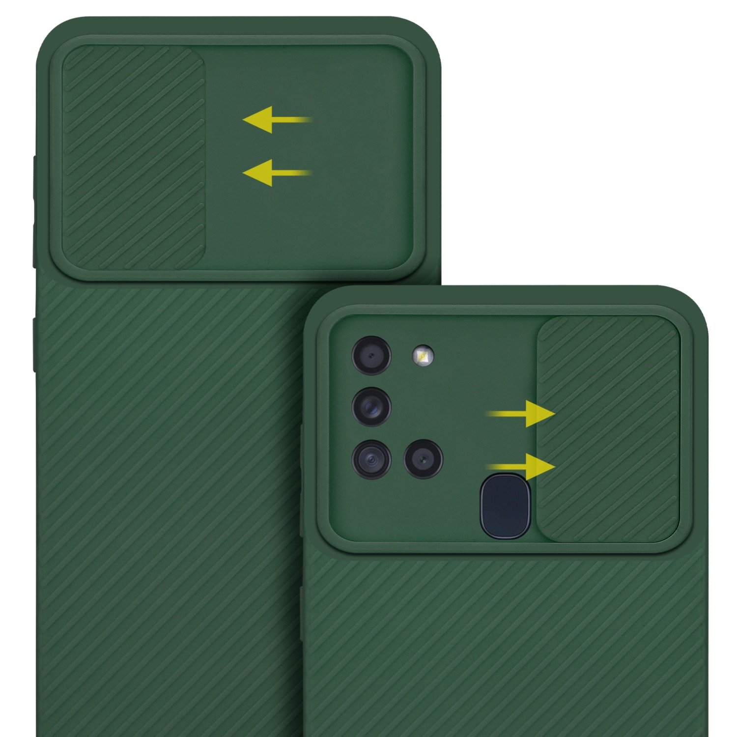 Backcover, mit Galaxy Samsung, Grün Kameraschutz, Hülle Bonbon A21s, CADORABO