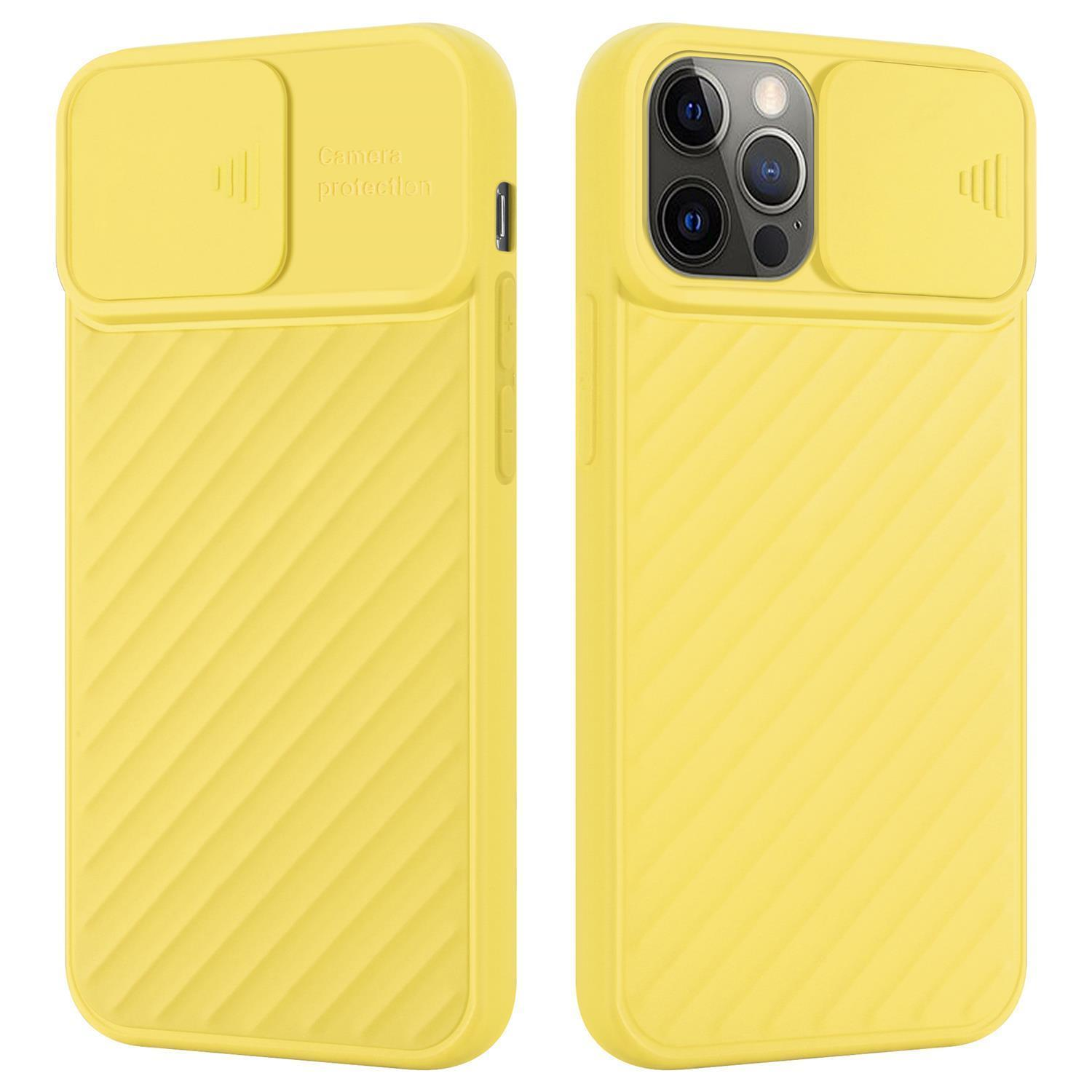 CADORABO Handy Hülle mit Kameraschutz, Gelb iPhone 12 12 / Apple, Matt Backcover, PRO