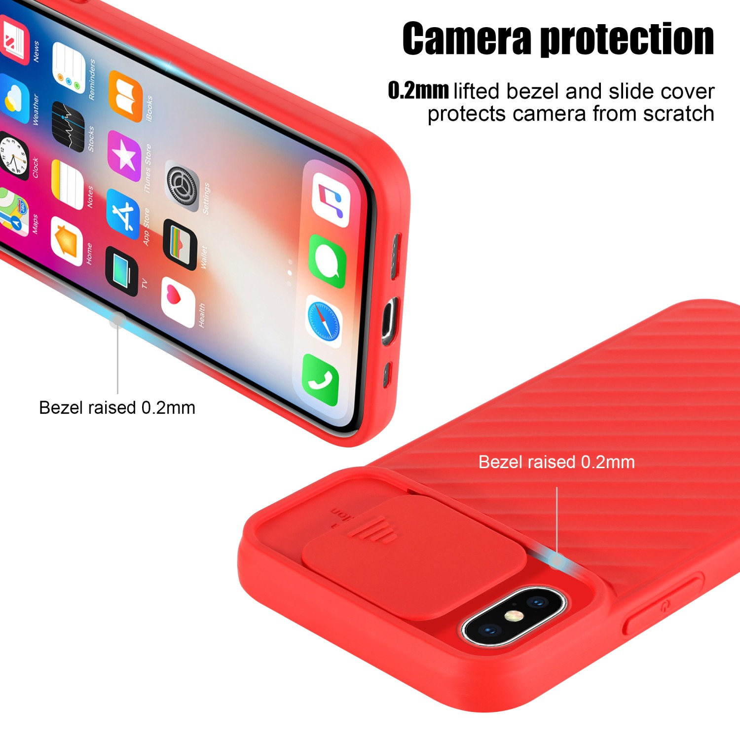 iPhone Backcover, Kameraschutz, Apple, Handy Matt XS Hülle mit CADORABO MAX, Rot