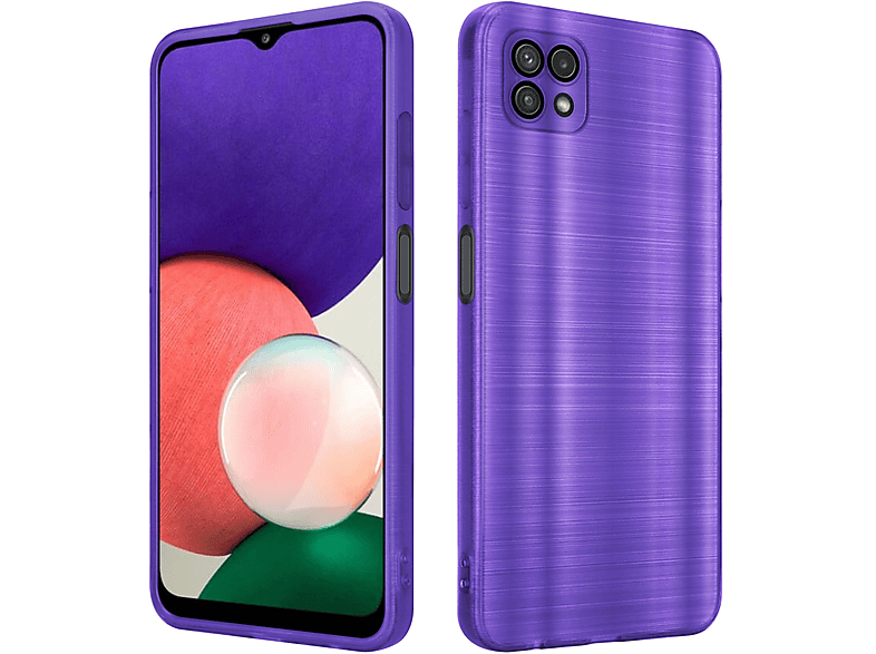 CADORABO Hülle mit Kameraschutz Brushed Design, Backcover, Samsung, Galaxy A22 5G, Brushed Lila