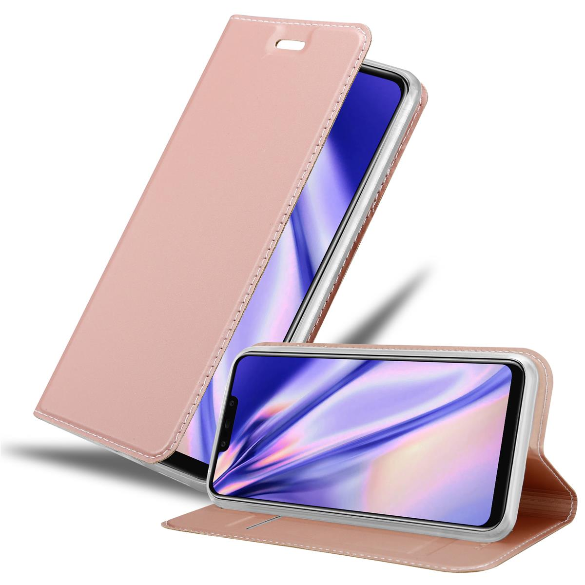 CADORABO Handyhülle CLASSY MATE Huawei, GOLD ROSÉ Book Classy Style, Bookcover, 20 LITE,