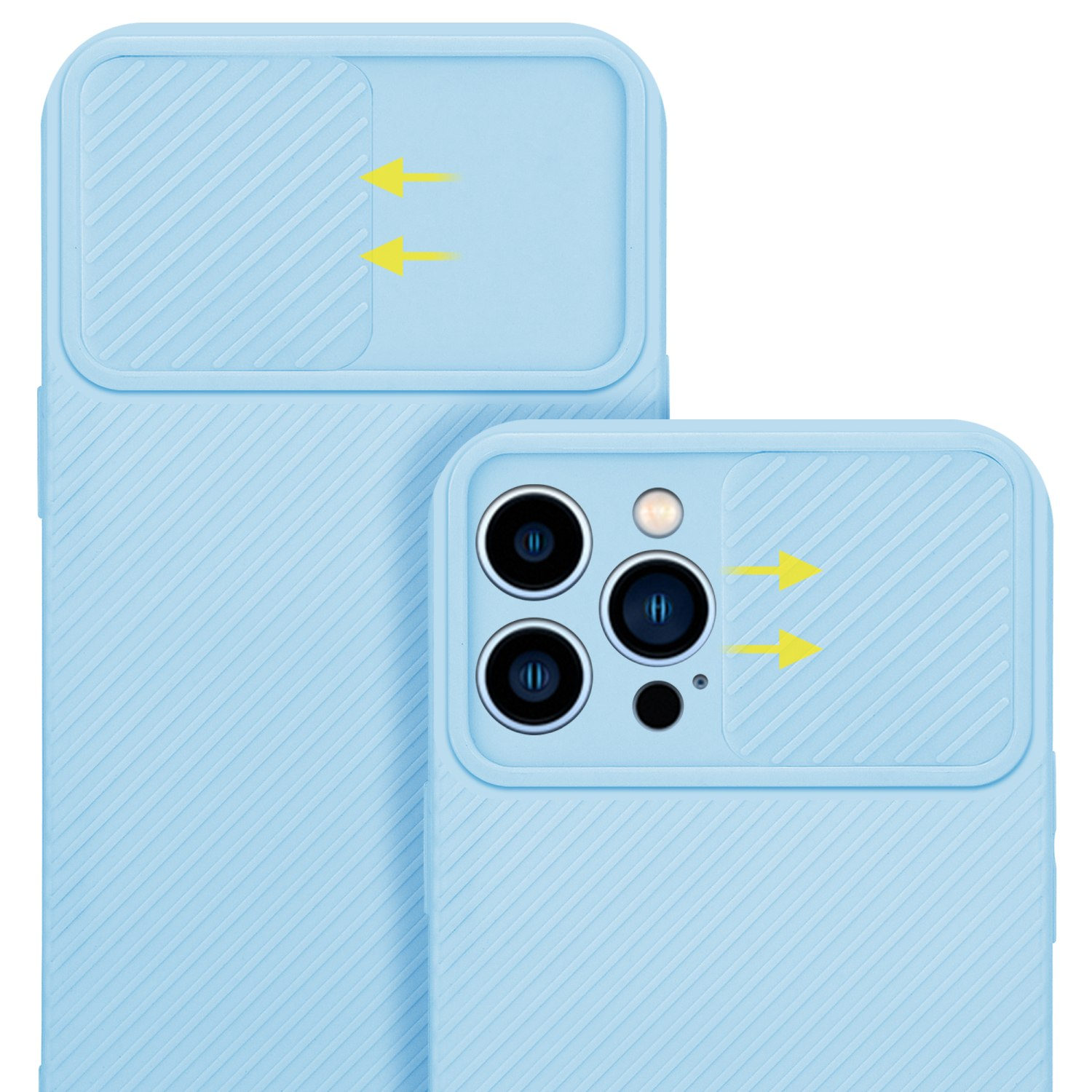 MAX, iPhone Backcover, PRO Hell CADORABO Apple, mit Blau Kameraschutz, Hülle 13 Bonbon