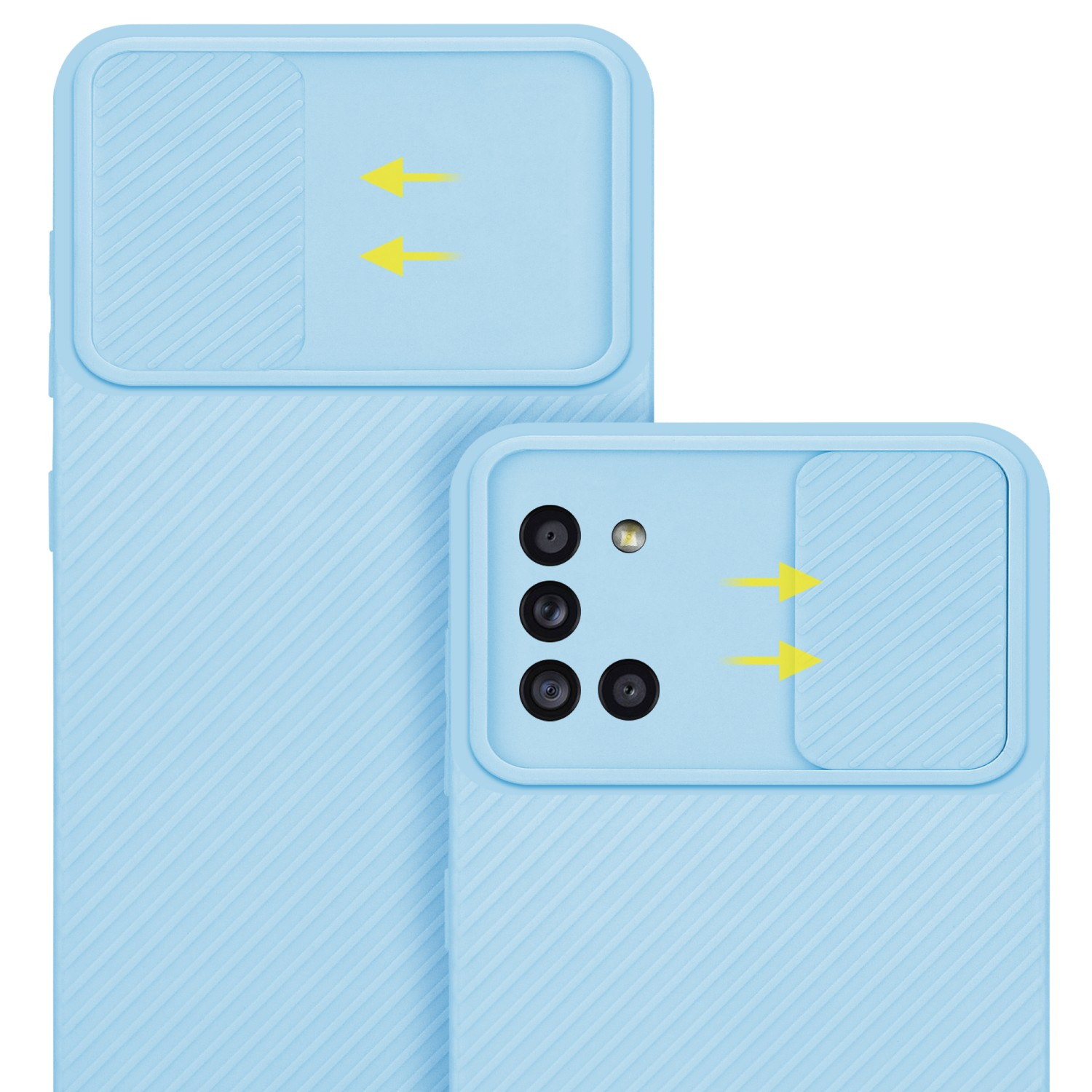Samsung, Bonbon A31, mit Blau Hell CADORABO Kameraschutz, Backcover, Hülle Galaxy