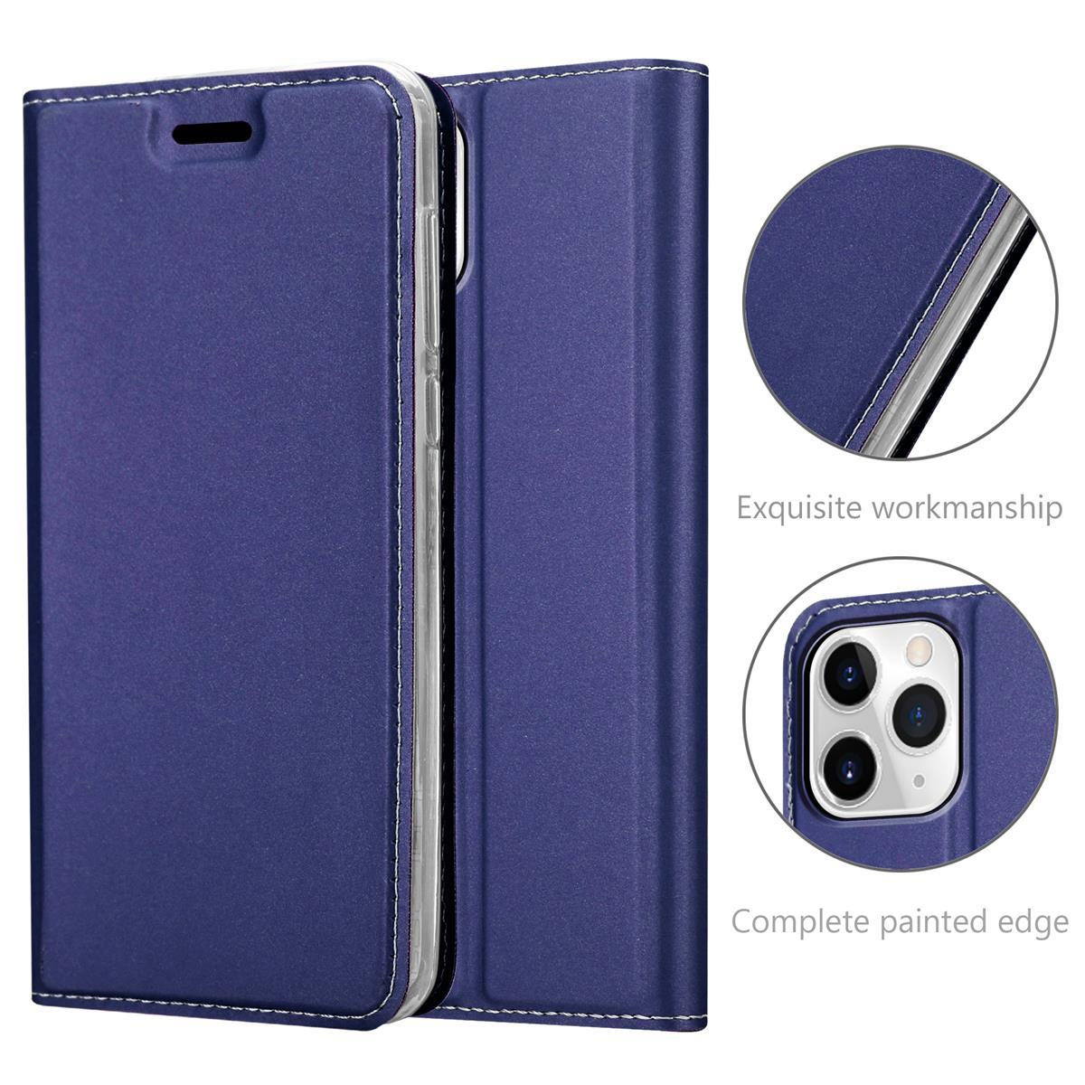 CADORABO BLAU Style, Handyhülle Apple, DUNKEL Bookcover, 11 iPhone CLASSY PRO Book Classy MAX,