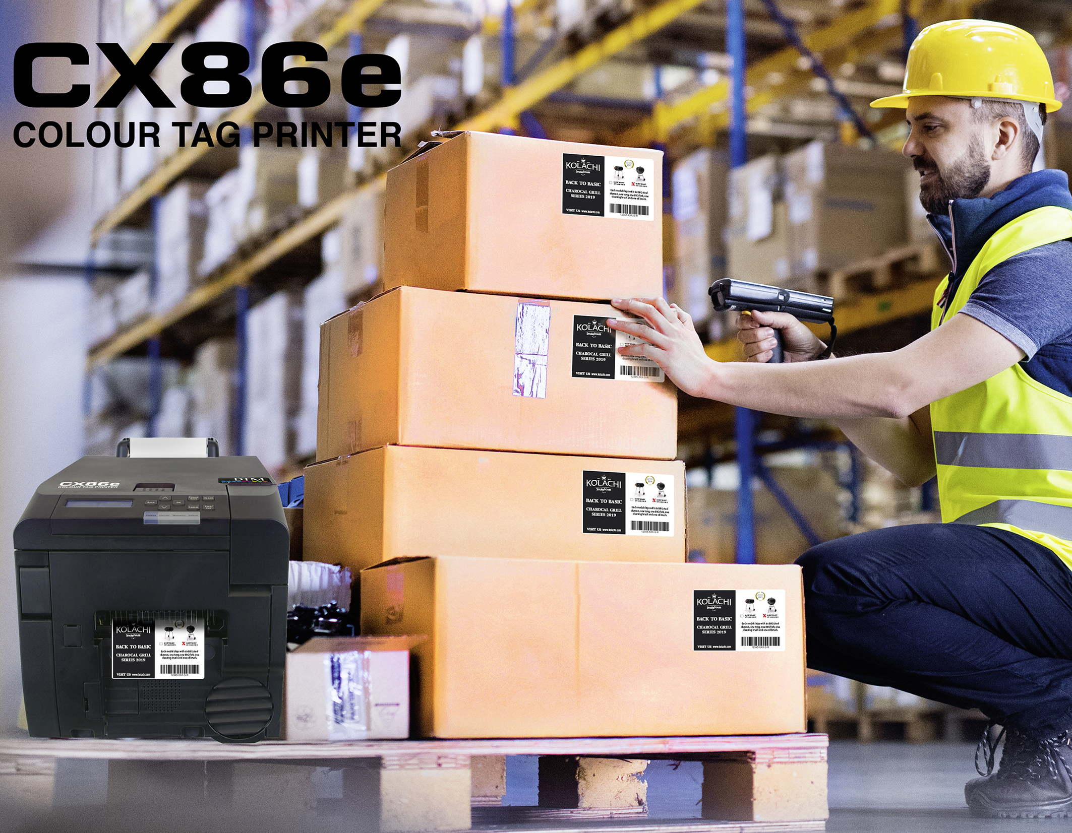 Elektrofotografische Etikettendrucker Printer Netzwerkfähig PRINT drei DTM Label Vollfarb-Drucktechnologie WLAN Labelprinter separaten mit CX86e (CMY) LED-Druckzeilen Farb