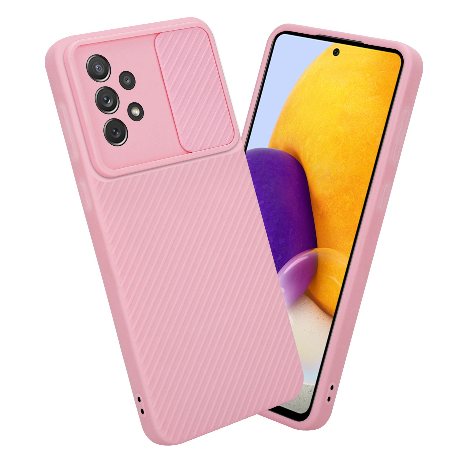 Kameraschutz, 5G, A72 4G CADORABO / Bonbon Backcover, Hülle Galaxy mit Rosa Samsung,