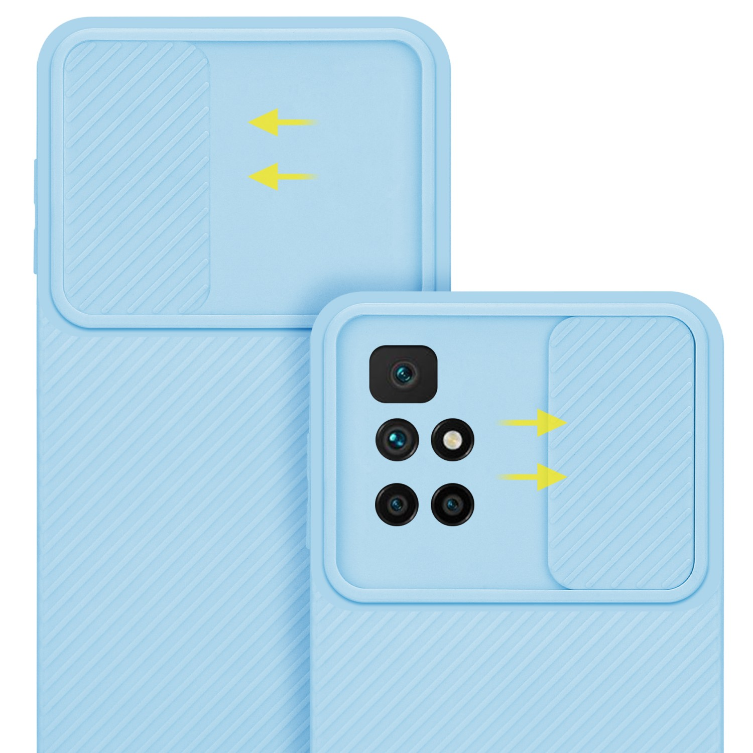 RedMi Hell Backcover, Kameraschutz, 10, Hülle Xiaomi, mit Blau CADORABO Bonbon