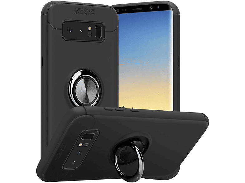 CADORABO TPU Auto Fokus Schutzhülle, Backcover, Samsung, Galaxy NOTE 8, SCHWARZ - GRAU