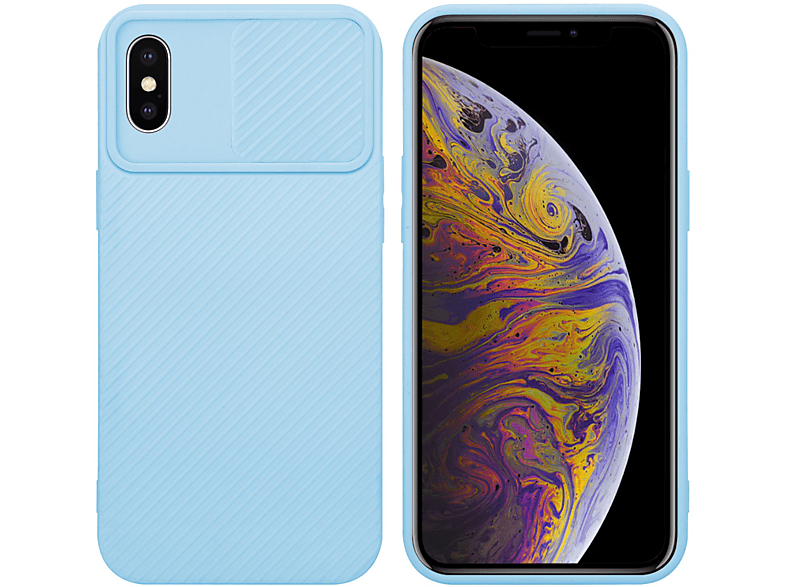 Backcover, Apple, iPhone Kameraschutz, mit MAX, Hell Bonbon Blau Hülle XS CADORABO